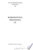 Romanistica Pragensia