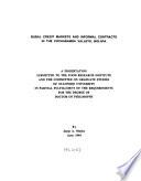Rural Credit Markets and Informal Contracts in the Cochabamba Valleys, Bolivia