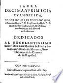 Sacra decima, y primicia evangelica