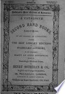 Sale-catalogues of Second-hand Books on Sale by Henry Sotheran & Co