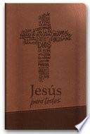 Santa Biblia de Promesas Reina-Valera 1960 / Jesús Para Todos / Letra Grande / Tamaño Manual / Piel Especial Con Índice Y Cierre / Café // Spanish Pro