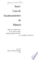 Sears--lista de encabezamientos de materia