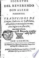 SECRETOS DEL REVERENDO DON ALEXO PIAMONTES