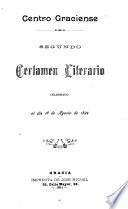 Segundo certamen literario celebrado el dia 18 de Agosto de 1894
