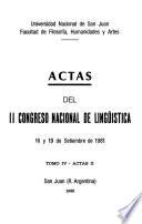 Segundo Congreso Nacional de Lingüística: Actas