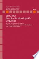 SEHL 2001. Estudios de Historiografía Lingüística