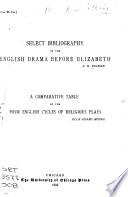 Select Bibliography of the English Drama Before Elizabeth