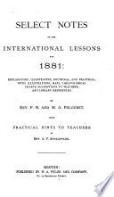 Select Notes on the International Lessons