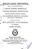 Semanario erudito, dalas a luz A. Valladares de Sotomayor