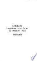 Seminario La Cultura como Factor de Cohesión Social