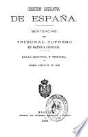 Sentencias del Tribunal Supremo en materia criminal