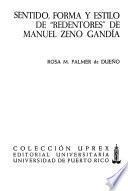 Sentido, forma y estilo de Rendentores de Manuel Zeno Gandía