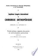 Septie(me congre(s international de chirurgie orthope(dique