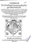 Sermon de la Purissima Concepcion de la Virgen Maria Señora N.