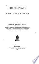 Shakespeare in Fact and in Criticism