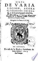 Silva de varia Lecion