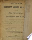 Silverlock's Druggist's Arsenic Sale Book; Containing a Copy of the Act of Parliament, Together with Forms of Entries
