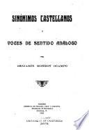 Sinónimos castellanos y voces de sentido análogo