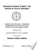 Sistematica, notas ecologicas y biogeografia de brachyuros (decapoda-reptantia) de las costas del estado de Tamaulipas, Mexico