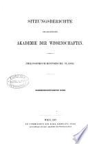Sitzungsberichte der Kaiserliche Akademie der Wissenschaften in Wien, Philosophisch-Historische Klasse