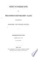 Sitzungsberichte der Philosophisch-Historischen Klasse der kaiserlichen Akademie der Wissenschaften