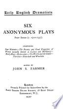 Six Anonymous Plays