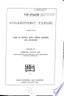 Six Place Logarithmic Tables