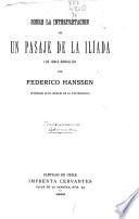 Sobre la interpretacion de un pasaje de la Ilíada (De Jovis consilio)