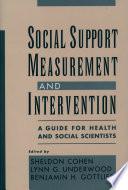 Social Support Measurement and Intervention