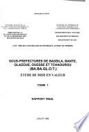 Sous-prefectures de Bassila, Bantè, Glazoué, Ouessè et Tchaourou (BA.BA.GL.O.T.)