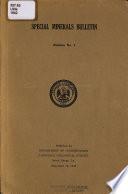Special Minerals Bulletin No. 1
