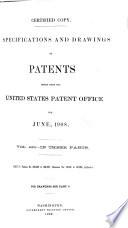 Specifications and Drawings of Patents Issued from the United States Patent Office