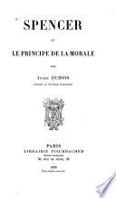 Spencer et le principe de la morale