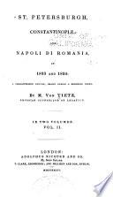 St. Petersburgh, Constantinople, and Napoli Di Romania in 1833 and 1834