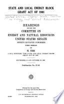 State and Local Energy Block Grant Act of 1981
