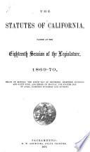 Statutes of California and Digest of Measures