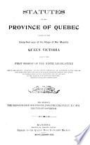 Statuts de la Province de Québec