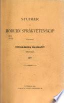 Stockholm studies in modern philology