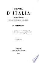 Storia d'Italia dai tempi più antichi fino all'invasione dei Longobardi