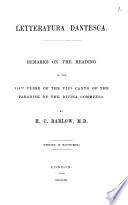 Studies from Dante [on the Inferno and Paradiso