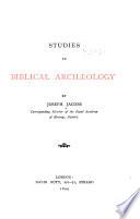 Studies in Biblical Archaeology