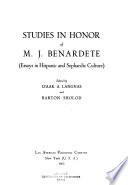 Studies in Honor of M. J. Bernardete
