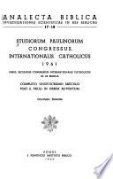 Studiorum Paulinorum Congressus Internationalis Catholicus 1961