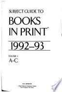 Subject Guide to Books in Print