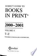 Subject Guide to Books in Print