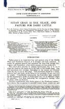 Sudan Grass as Hay, Silage, and Pasture for Dairy Cattle