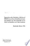 Sugerencias sobre enmiendas y adiciones al Esbozo de una nueva gramática de la lengua española