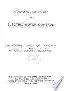 Suggested Unit Course in Electric Motor Control