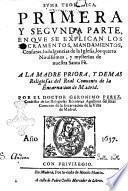 Suma teologica, primera y segunda parte, en que se explican los sacramentos, mandamientos, censuras, indulgencias de la Iglesia, los quatro nouissimos, y mysterios de nuestra Santa Fè. ... Por el doctor Geronimo Perez, ..