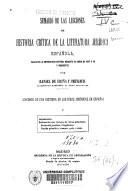 Sumario de las lecciones de historia crítica de la literatura jurídica española dadas en la Universidad Central durante el curso de 1897 a 98 y siguientes
